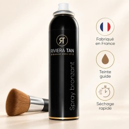 Spray autobronzant Riviera Tan : fabriqué en France, teinte guide et séchage rapide