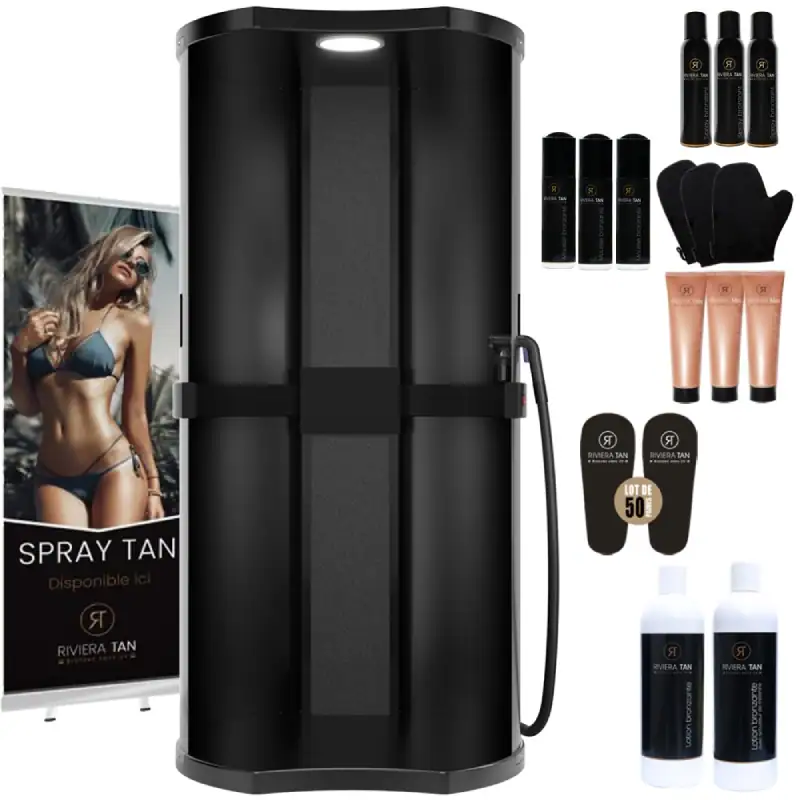 Douche autobronzante professionnelle avec aspiration.