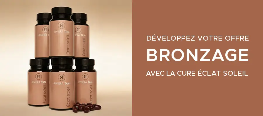 Pack revente compléments alimentaires Éclat Soleil Riviera Tan pour instituts de beauté