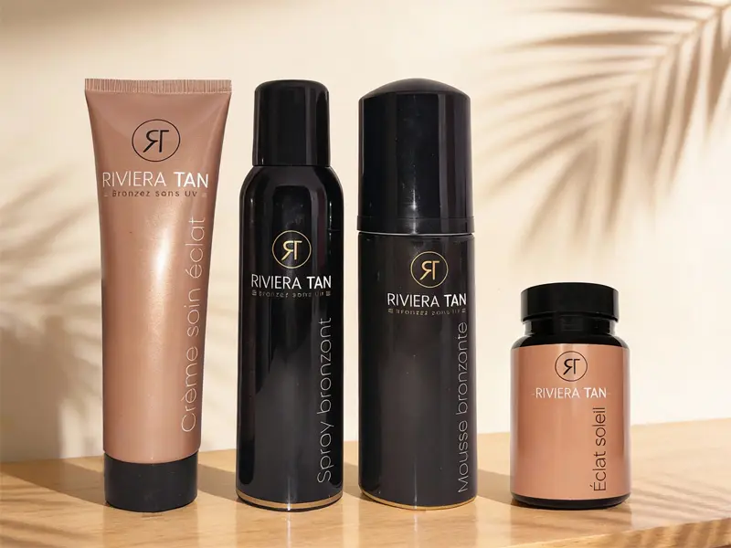 Gamme de produits de revente Riviera Tan pour instituts de beauté et professionnels de l'esthétique